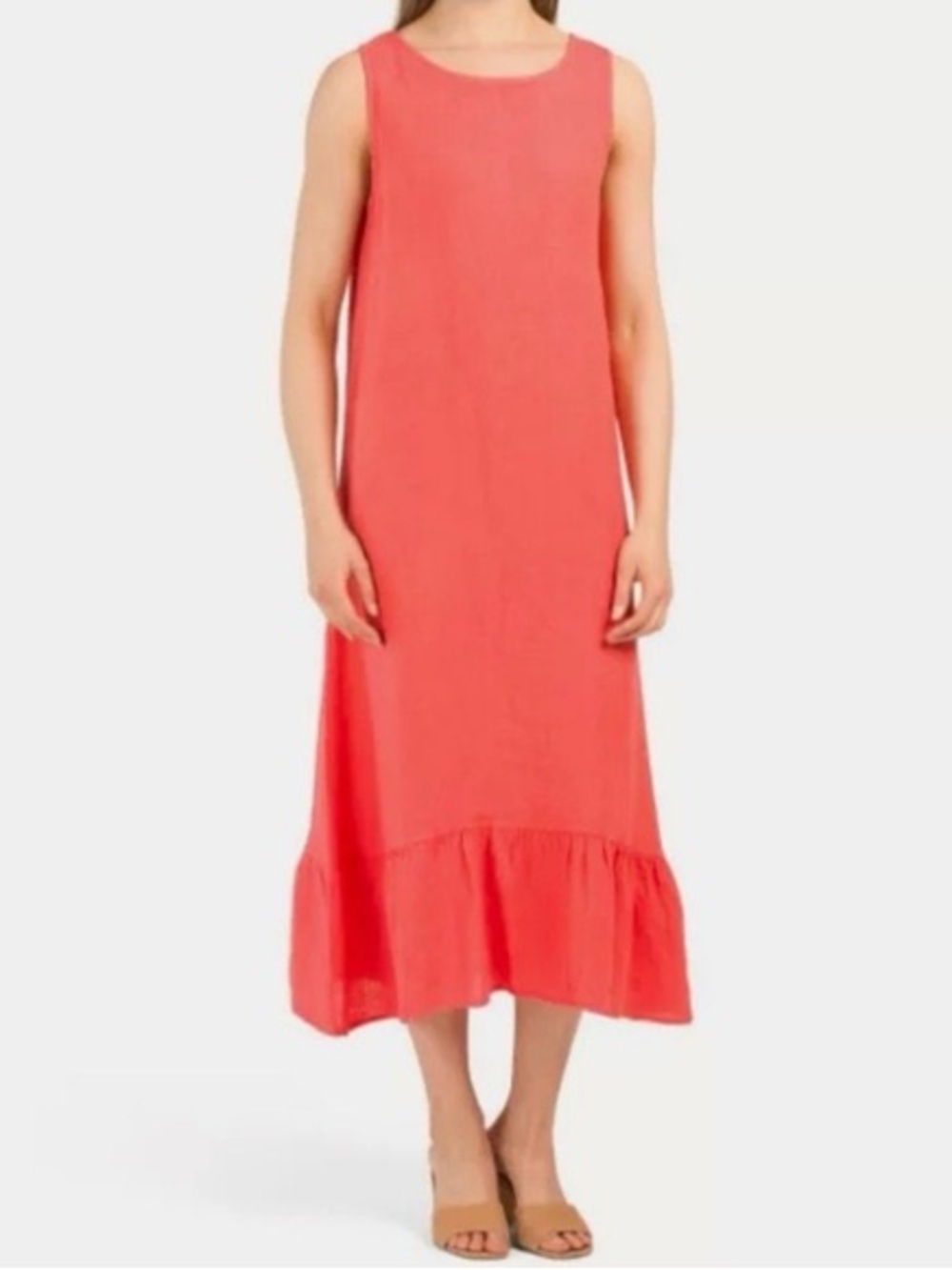 Flounce Hem Sleeveless Midi Red Linen
Dress Size Medium - Picture 5 of 5